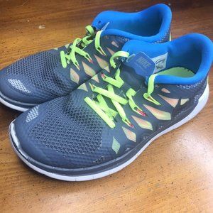 Nike Youth Free Run 5.0 Blue Green Running Shoes‎ Sneakers Youth Sz 7 644428-004